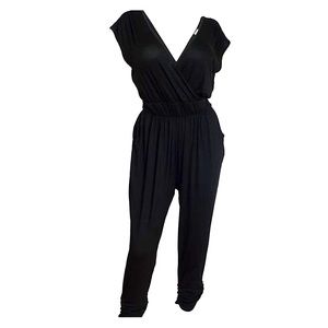 Plus Size Deep V-Neck Jumpsuit.